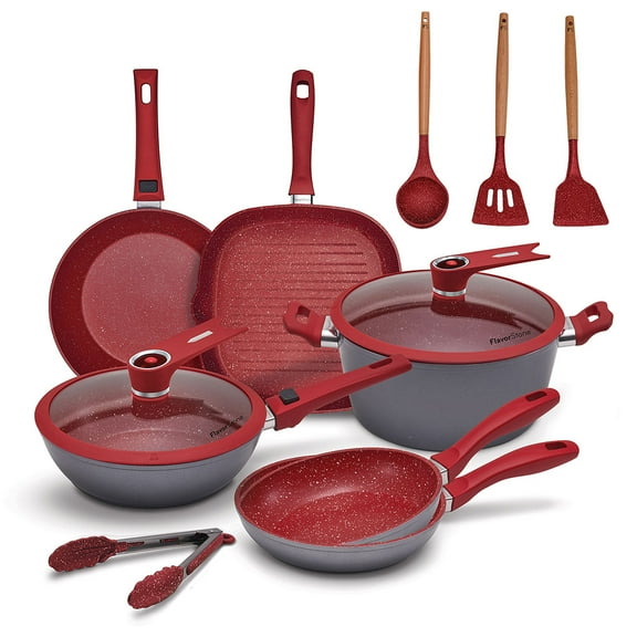 Batería de Cocina Flavorstone Light Family Set 12 piezas Rojo