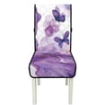 thumbnail image 7 of TSOVTHRID Butterfly Floral Purple Marble Print Quilted Dining Chair Slipcovers, Stretchy Removable Chair Covers with Detachable Strap, Universal Fit Non-Slip Seat Cushion Covers, Set of 1, 7 of 7
