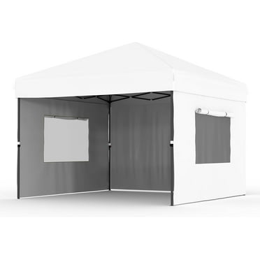 10x10 Pop Up Canopy Tent Outdoor Canopy with 3 Removable Sidewalls One-Person Set Up Heavy Duty Commercial Instant Tent Shelter