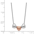 thumbnail image 2 of Sterling Silver Rhodium Rose-tone 3-Hearts w/.75 ext Necklace Q-QG4044-18, 2 of 2