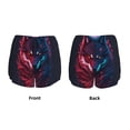 thumbnail image 3 of Yiaed Cool Wolf Head Print Women's Running Shorts with Liner 3 Zipper Pockets Elastic Workout Athletic Gym Yoga Shorts-Medium, 3 of 7