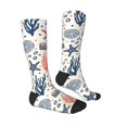thumbnail image 3 of Fotbe Starfish Shell print Women's Men's Novelty Crew Socks Cotton Socks Knee High Socks for Walking,Running,Nurses,Pregnancy, 3 of 8