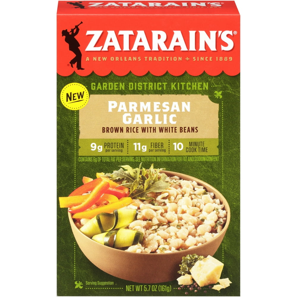 Zatarain's Parmesan Garlic Brown Rice With White Beans, 5.7 oz
