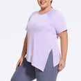 thumbnail image 4 of Sexlip Womens Short Sleeve Solid Crew Neck T Shirt Lightweight Fabric Breathable Design Casual Silhouette for Daily Errands Purple XXXXL, 4 of 6
