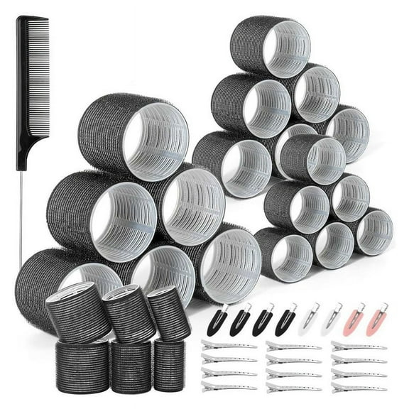 43PCS Hair Curlers Rollers with Clips Hair Roller with 3 Sizes , Jumbo Hair Roller with 122Xk8846