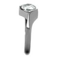 thumbnail image 4 of High polished (no plating) Stainless Steel Ring with AAA Grade CZ in Clear for Women Clear Stone Color Style TK1538 Size 7, 4 of 4
