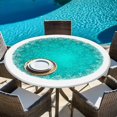 thumbnail image 6 of Turquoise Christmas Snowflake Round Tablecloth, Fitted Table Cover with Elastic for 45"-54" Round Tables, Xmas Winter Modern Teal Table Cloth Outdoor Indoor Dinning Party Waterproof Tablecloths, 6 of 7