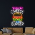 thumbnail image 3 of Handmadetneonsign You're The Cheese To My Burger Neon Sign, Hamburger Wall Art Decor, Hamburger Wall Decor, 3 of 5