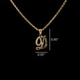 thumbnail image 2 of 10K Yellow Gold Diamond Cut Cursive Initial Pendant Charms Available Letters from A to Z (D), 2 of 2