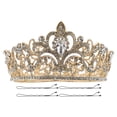 thumbnail image 3 of HONMEET Crystal Wedding Tiara Royal Queen Crown Headband Rhinestone Princess Headpieces Hair Accessories for Bridal Birthday Party, 3 of 7