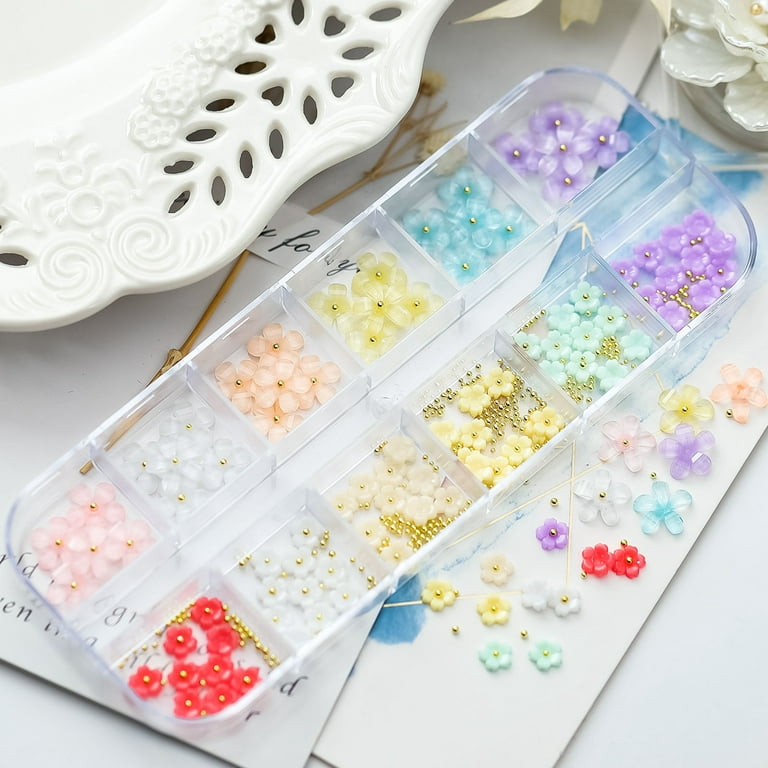 Mini Flower Nail Charms Nail Beads Nail Art For Acrylic Nails DIY Nail