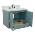 thumbnail image 5 of Bellaterra Home 31" Single wall mount vanity in Aqua Blue finish top with White quartz and rectangle sink, 5 of 7