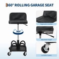 thumbnail image 5 of Towallmark 15.7"-20.5" Rolling Shop Stool,&nbsp;300LB Capacity Heavy Duty Mechanic Seat With Tool Tray, 3 Inch Locking Swivel Wheels, Adjustable Height, Soft Cushion, Black, 5 of 5