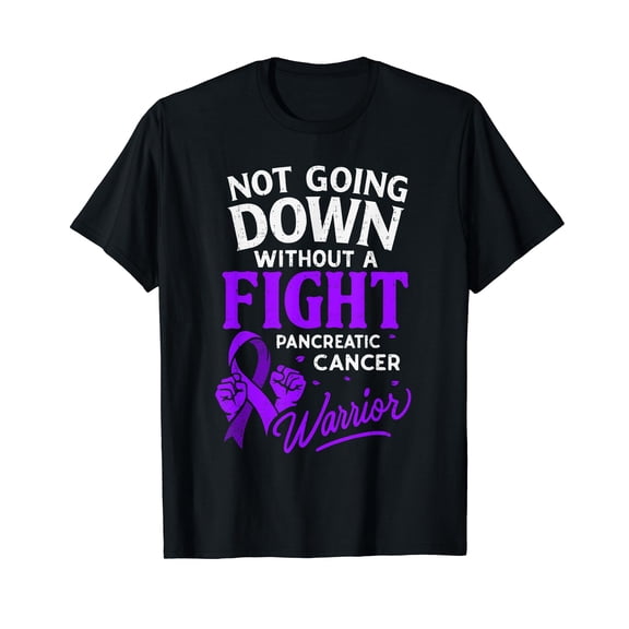 Pancreatic Cancer Warrior Awareness Ribbon Purple Survivor T-Shirt