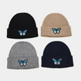 thumbnail image 4 of Lroveb Slouchy Beanie for women Embroidered Butterfly Warm Crochet Winter Knit Ski Caps Hat, 4 of 6