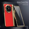 thumbnail image 5 of For Huawei Mate X6 Case AG Matte Hard PC Folding Phone Cover with Tempered Glass Front Film - Black, 5 of 5