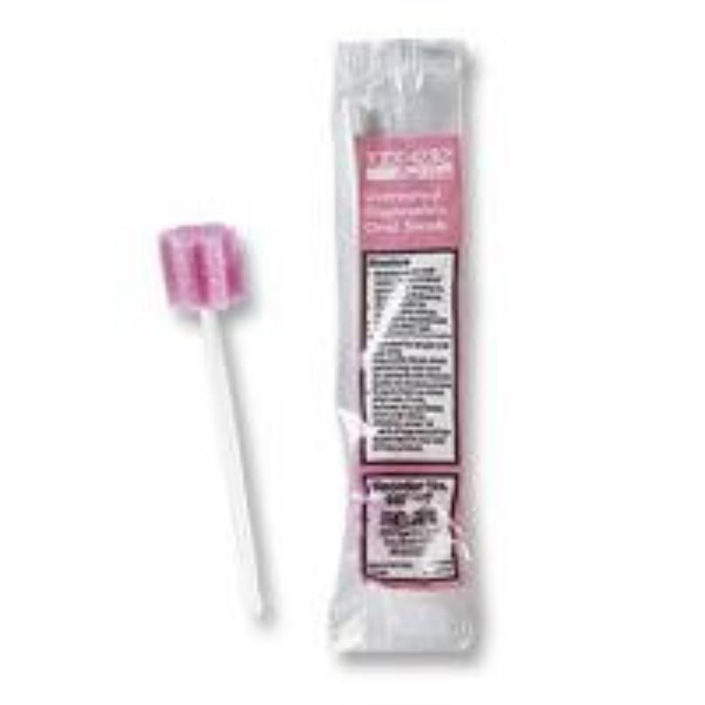 Flavored Foam Toothette Oral Swabs, Paper Handle, Dentifrice Treated