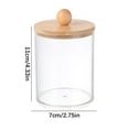 thumbnail image 3 of Qtip Holder Dispenser with Bamboo Lids, 10 oz Clear Plastic Apothecary Jar Containers, Vanity Makeup Organizer Storage, Bathroom Accessories for Cotton Swab, Ball, Pads, Floss, 3 of 6