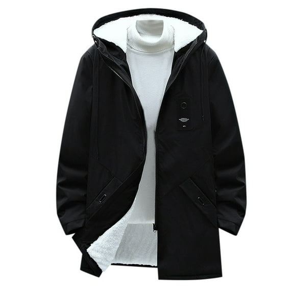 Jacket Men Single Slim Fit Wool Blend Overcoat Fall Classic Long Jacket Overcoat Fall Winter Clothes, Black, Size XXXL