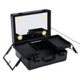 thumbnail image 6 of SHZICMY Makeup Train Case Bag Cosmetics Organizer Storage Box with Led Light & Mirror & 2 Lock Black, 6 of 25