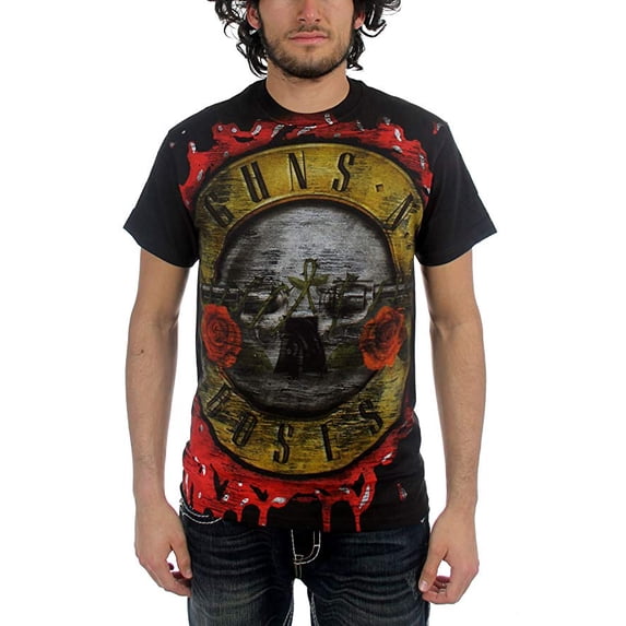 Guns N Roses Jumbo Bloody Bullet Men's Black T-Shirt