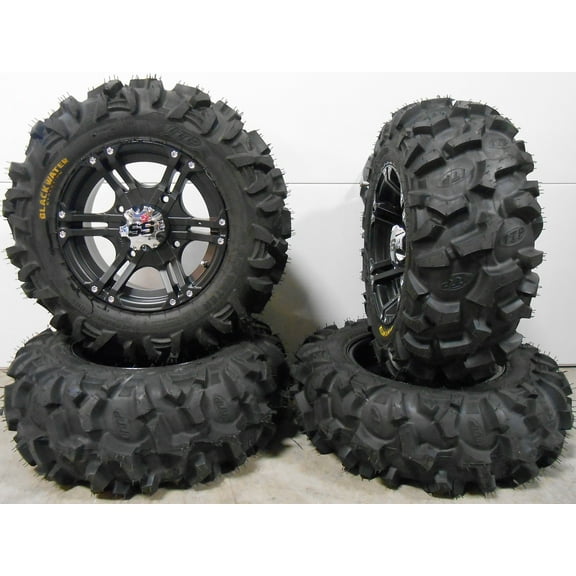 ITP SS212 14" Wheels Black 27" Blackwater Tires Honda Foreman Rancher SRA