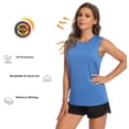 thumbnail image 3 of Pinspark Womens Crew Neck Workout Tops Quick Dry Yoga Tank Top Sleeveless Lightweight Athletic Shirt 3 Pack, 3 of 6