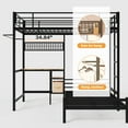 thumbnail image 3 of Eyisean Twin Over Twin Size Bunk Beds, Heavy Duty Metal Bunk Frame with Desk, Storage Drawers, Safety Guardrails & Padded Ladder, Twin Over Twin Bunk Bed for Teens, Adults, No Box Spring Required, 3 of 7