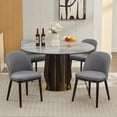 thumbnail image 1 of Wooden Dining Chairs Set of 4/Set of 6, Upholstered Kitchen Dining Room Chair, Modern Linen Fabric Farmhouse Dinner Chair with Leveling Feet/High Backrest Support for Dining Room, Living Room, 1 of 8