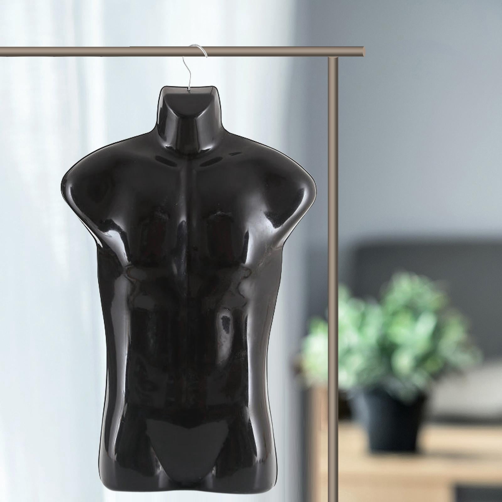figatia Male Mannequin Hanger Fashion Body Manikin for Garment Vendors Market Commercial black