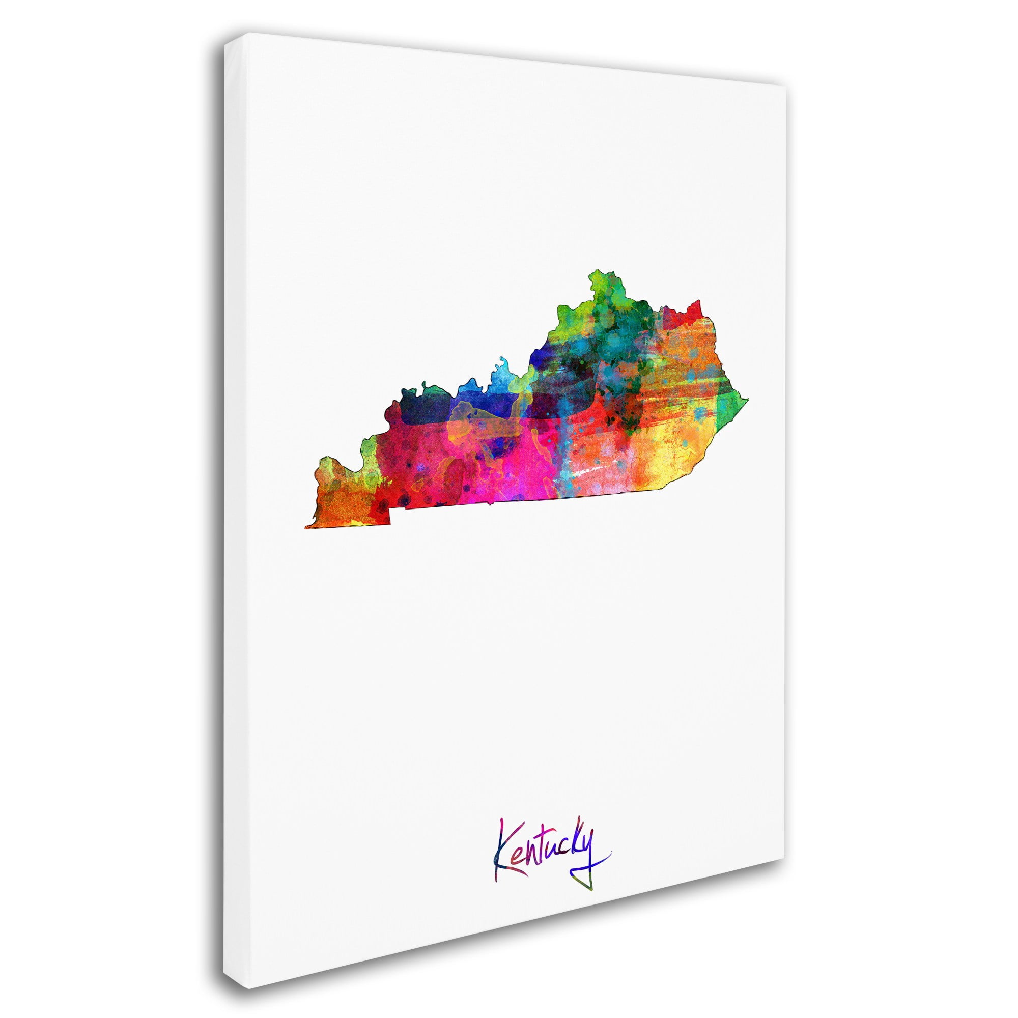 Trademark Fine Art "Kentucky Map" Canvas Art by Michael Tompsett