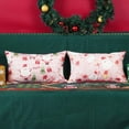 thumbnail image 2 of Christmas Pillow Covers 12x20 Set of 2 Pink Santa Claus Throw Pillows Farmhouse Cute Xmax Winter Seasonal Holiday Cushion Cases for Sofa Couch Home Decor, 2 of 6