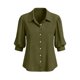 thumbnail image 4 of Neewe Womens Button Down Shirts Plain Lapel 3/4 Sleeve Tops Elegant Dressy Blouses Business Casual Outfits, 4 of 5