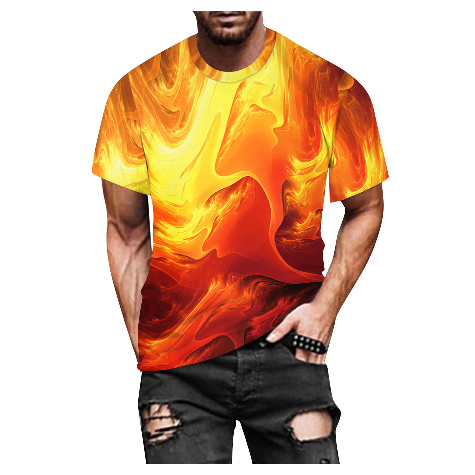 Mens Womens Casual 3D Print Graphic T Shirt Short Sleeve Slim Fit Tee Top Blouse 