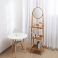 thumbnail image 5 of Proman Products Vega 3-Tier Bamboo Shelf Rack with Mirror ST17163, 17" W x 14" D x 64" H, Natural, 5 of 7