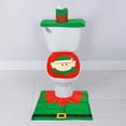 thumbnail image 4 of Christmas Toilet Seat Cover,3 Pieces Christmas Bathroom Decoration Set with Toilet Seat Cover,Rugs,Tank Cover Toilet Paper Box Cover,Xmas Party Accessories for Indoor Décor,Party Favors(Green), 4 of 6