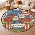 thumbnail image 5 of Round Area Rug, Flag2 Non-Slip Floor Mat, Soft Washable Carpet for Living Room Bedroom Decor 31 Inch, 5 of 6