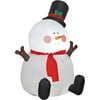 Airblown Inflatable Chubby Snowman Christmas Decor, 4' Tall