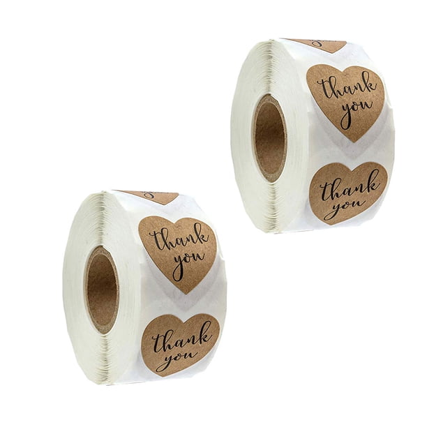 unbranded 1000Ud Etiquetas Kraft Gracias Corazón Pegatinas Adhesivas Para Decorar Bolsas De Dulces