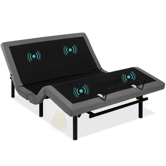 Best Choice Products Queen Size Adjustable Bed Base for Stress Management with Massage, Remote Control, USB Ports