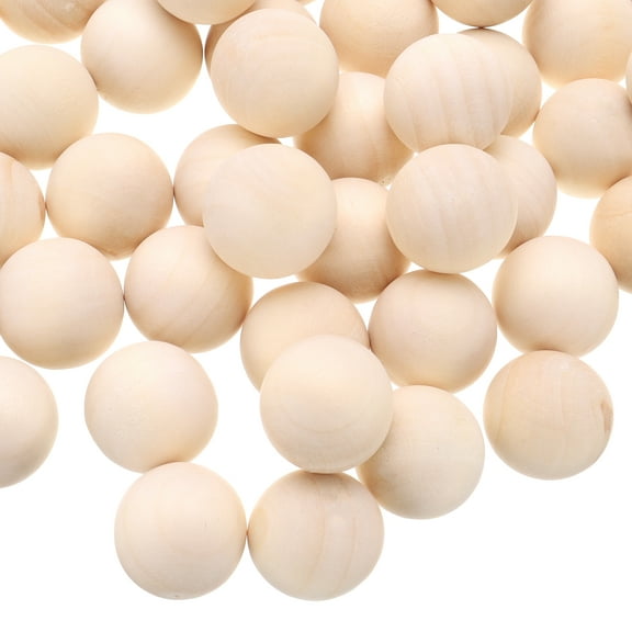 Uxcell 20 Pcs Wooden Round Balls 3/4" (20mm) Mini Round Craft Balls, Natural Wood Spheres for Crafts and DIY Project