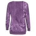 thumbnail image 5 of Long Sleeve Pullover for Women Round Neck Floral Printed Tops 2024 Fashion Loose Casual Blouse, 5 of 5