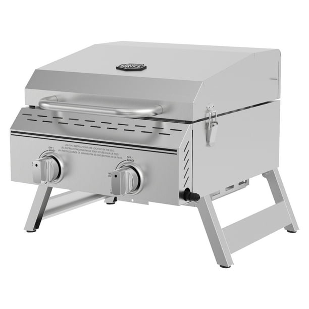 Expert Grill 2 Burner Tabletop Propane Gas Grill in Stainless