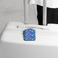 thumbnail image 5 of Square 2Pack PU Leather Mermaid Scale Blue Cruise Luggage Tag with Privacy Cover and Stainless Steel Ring - Suitable for Travel Handbags Backpacks Luggage Tags, 5 of 6