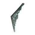 thumbnail image 2 of Renovators Supply Floating Shelf Brackets Pair 7" x 8-3/4" Black Aluminum Floral Design Brackets for Shelves w/Screws, 2 of 8
