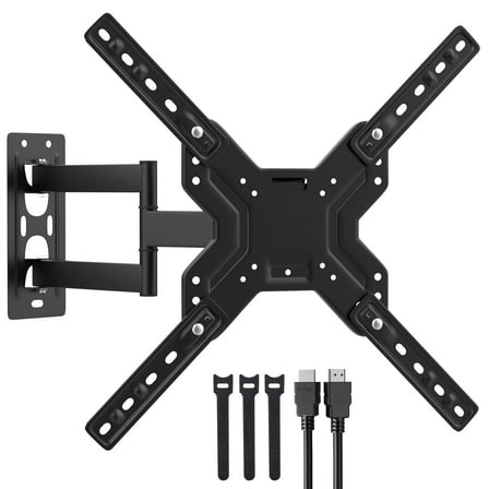 Full Motion TV Wall Mount with Swivel Adjustable Wall Mount Bracket for TV and Monitor for 26" 32" 40" 43" 50" 55" 56" 60" Inch LED LCD TVs