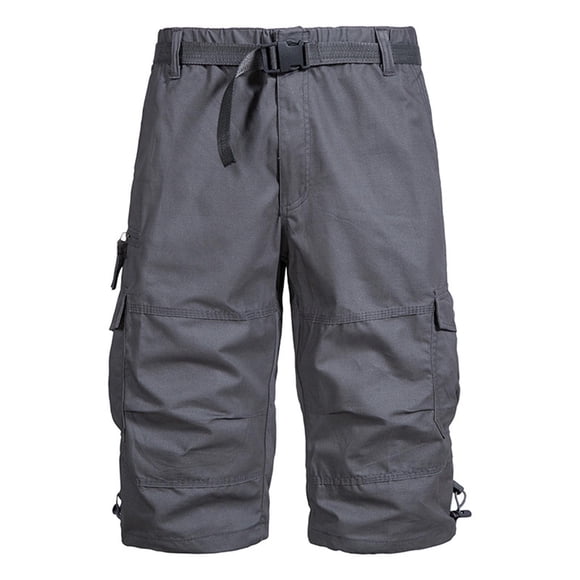 AherBiu Plus Size Cargo Shorts for Men 3/4 Lightweight Quick Drying Shorts with Multi Pockets Outdoor Hiking Shorts