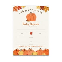 PUMPKIN Baby Shower INVITATIONS, Pack of 25, GENDER NEUTRAL Blank Fill-in INVITES with Classy White Little Pumpkins FALL Baby Shower Invites Halloween Gender Neutral Baby Shower Invites SKU I330-INV1