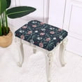 thumbnail image 3 of Xoenoiee Christmas Ball Snowflake Print Rectangle Bar Stool Covers Vanity Stool Covers Stretch Washable Saddle Bar Stool Slipcover Bench Seat Protector with Elastic Band Christmas Decor, 2 Pack, 3 of 6