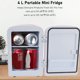 thumbnail image 4 of Mini Refrigerador Personal Compacto Portátil Mini Refrigerador 4L Mini Refrigerador Portátil Para Dormitorio Refrigerador Más Cálido Refrigerador Personal Incluye Enchufe De, 4 of 8